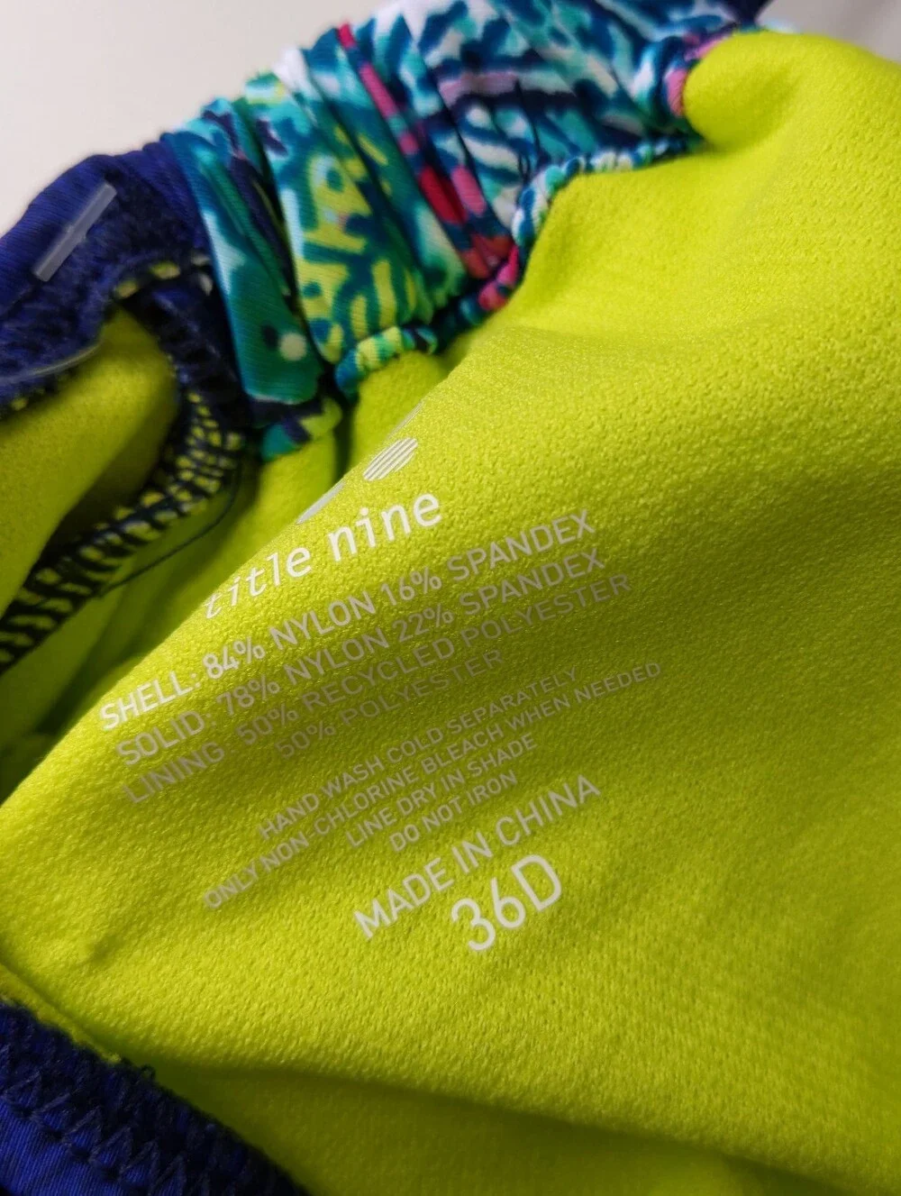 Title Nine Bikini Top Dark Blue Women's 36D NWT
